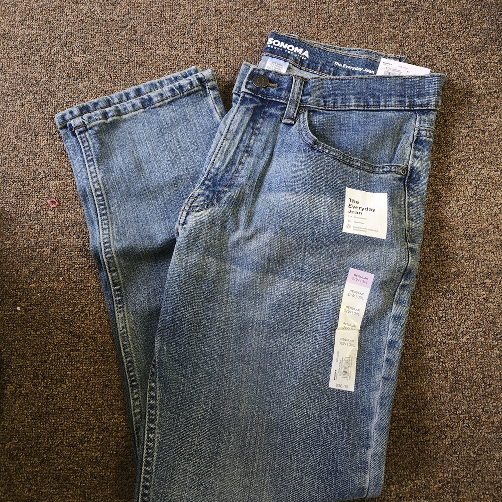 Sonoma Men's Straight Jeans in Classic Blue